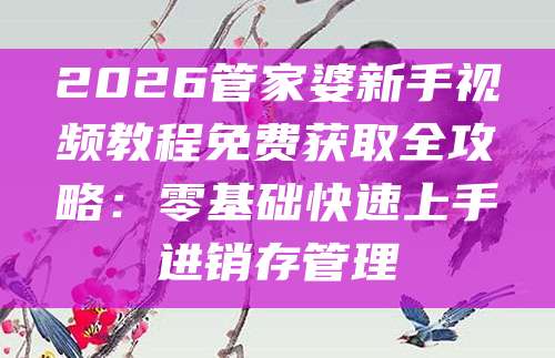 管家婆进销存入门