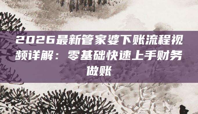 2026最新管家婆下账流程视频详解：零基础快速上手财务做账