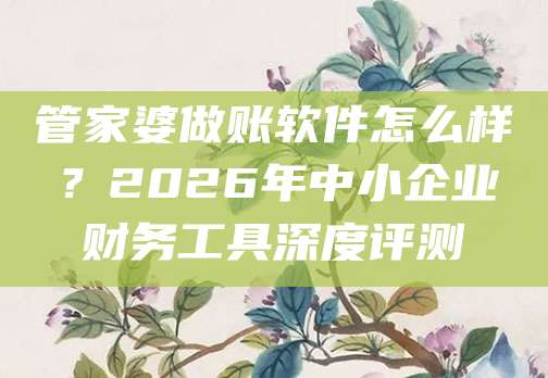 管家婆做账软件怎么样?2026年中小企业财务工具深度评测